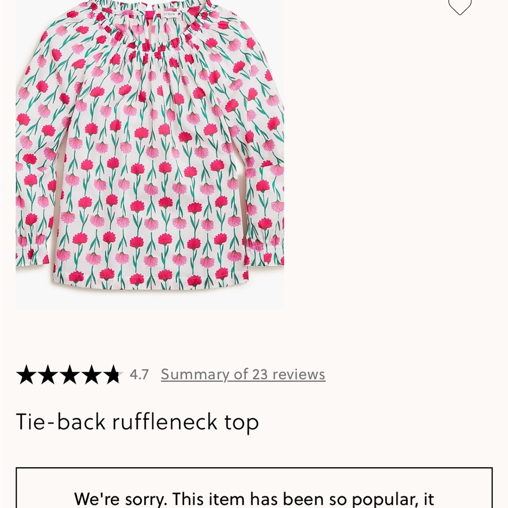 J Crew Floral Long Sleeve Blouse NWT - Picture 13 of 14